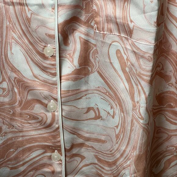 L*Space Nova Marbled Silky Pink Pajama Top Size Large NEW - Picture 2 of 6